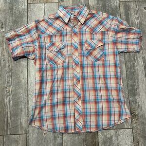 Men’s Wrangler pearl snap button up size L
